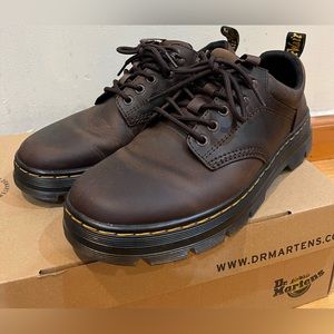 Dr. Martens REEDER CRAZY HORSE LEATHER UTILITY SHOES  COLOR:  Dark Brown